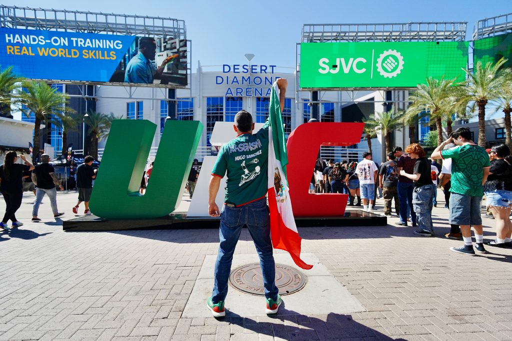 UFC-noche-2026-mexican-flag-UFC-sign-fifty-frame-creatives